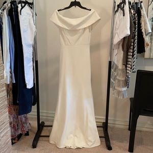 Stunning strapless white prom gown